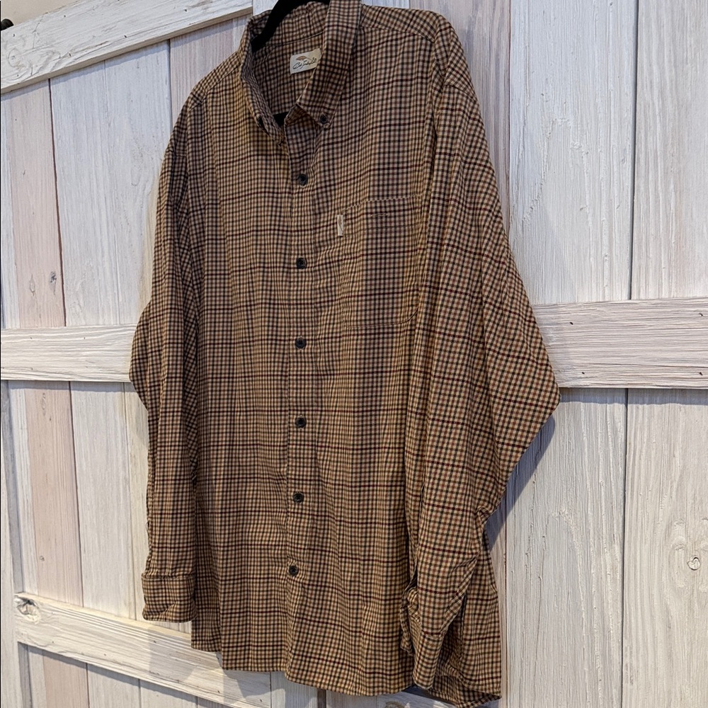Classic Brown Checkered Button-Down Shirt - image 4